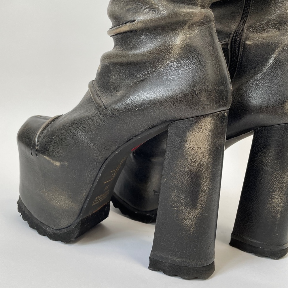 LUCHINY - REAL LEATHER - LUG PLATFORM KNEE HIGH WARRIOR BOOTS - 9 - SUPER RARE! - Picture 5 of 16